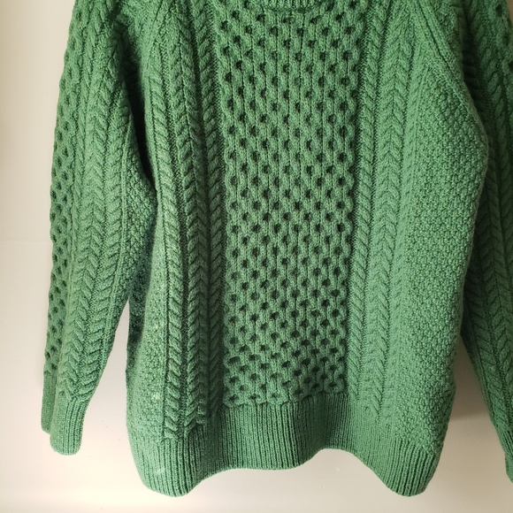 Original Aran Co. Green Merino Wool Sweater - Picture 6 of 14